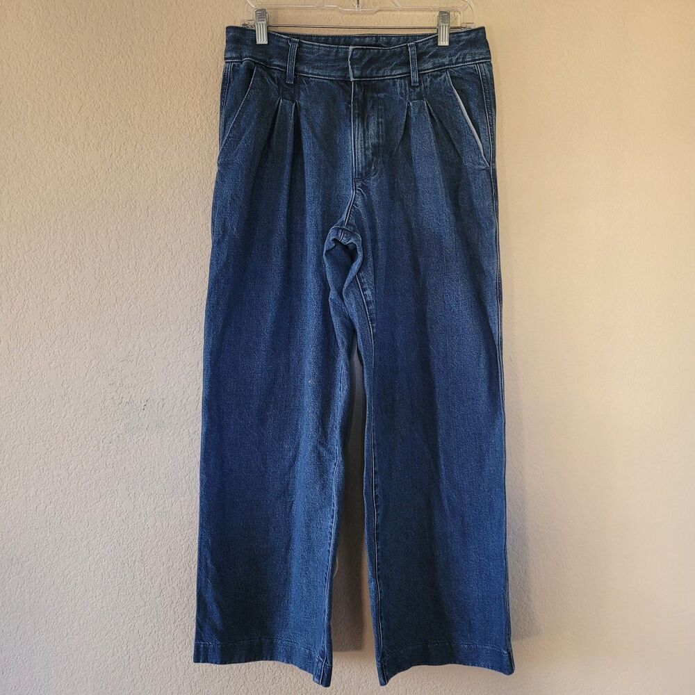 Banana Republic Womens Baggy Wide Leg Relaxed High Rise Jeans Size 28 Pleated